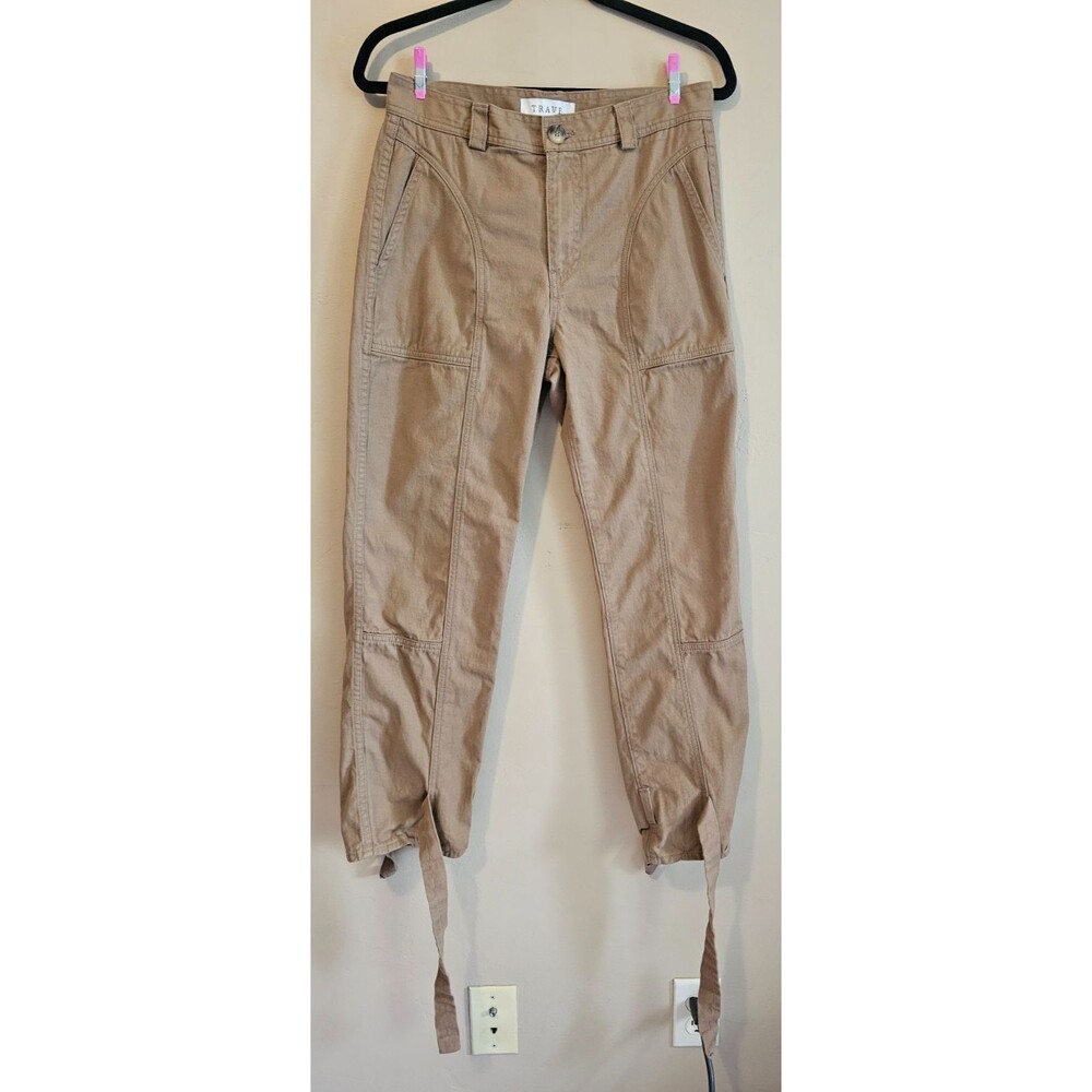 Tactical Mens Cargo Pants Size 28x37 Beige Cotton Workwear Travel gorpcore